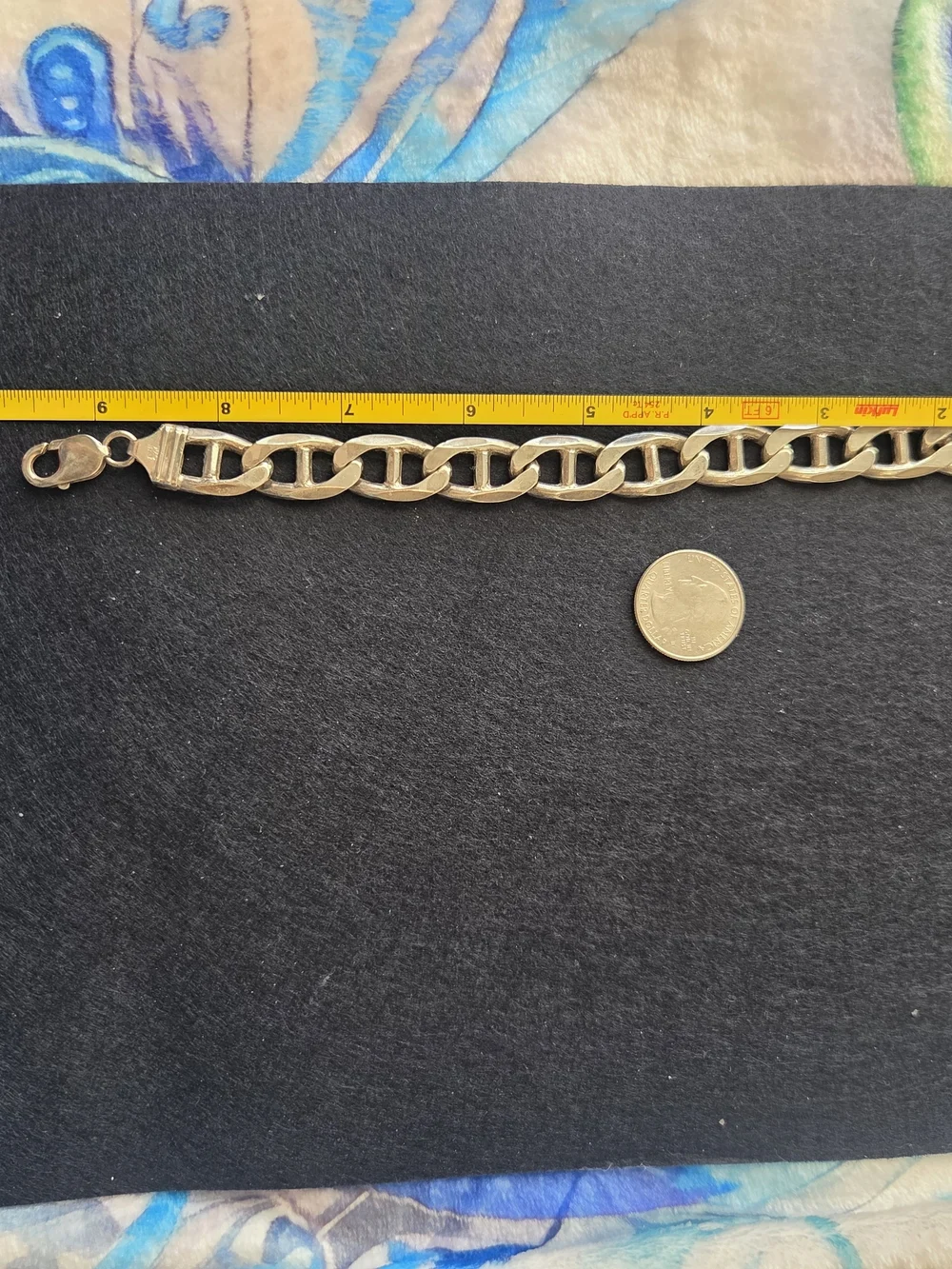 53 Gm. Sterling Silver Men’s Chain Bracelet - 9 1/2 Length.